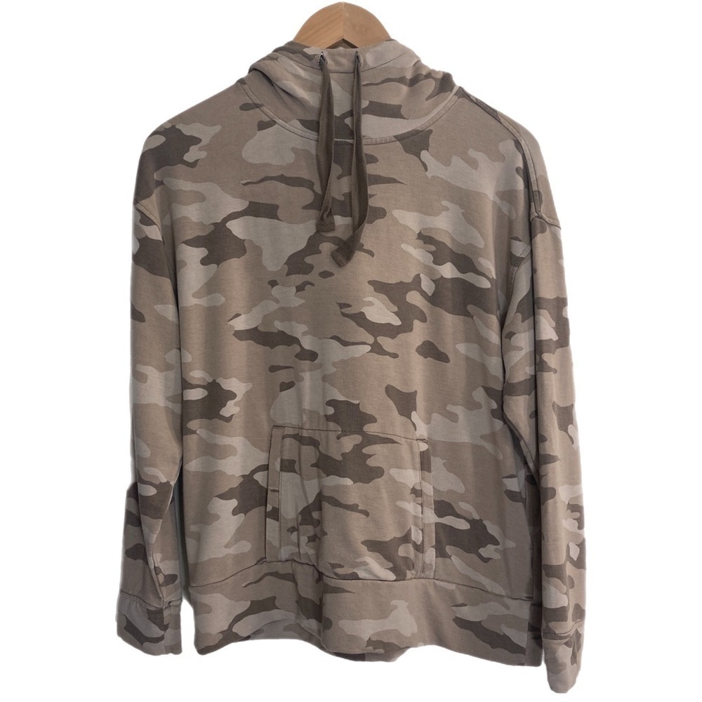 Banana Republic super soft baby terry beige camo hoody pullover sweatshirt